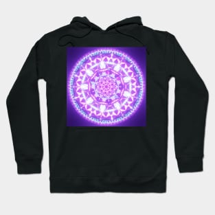 Bright Glowing Fractal Flower Design Hoodie